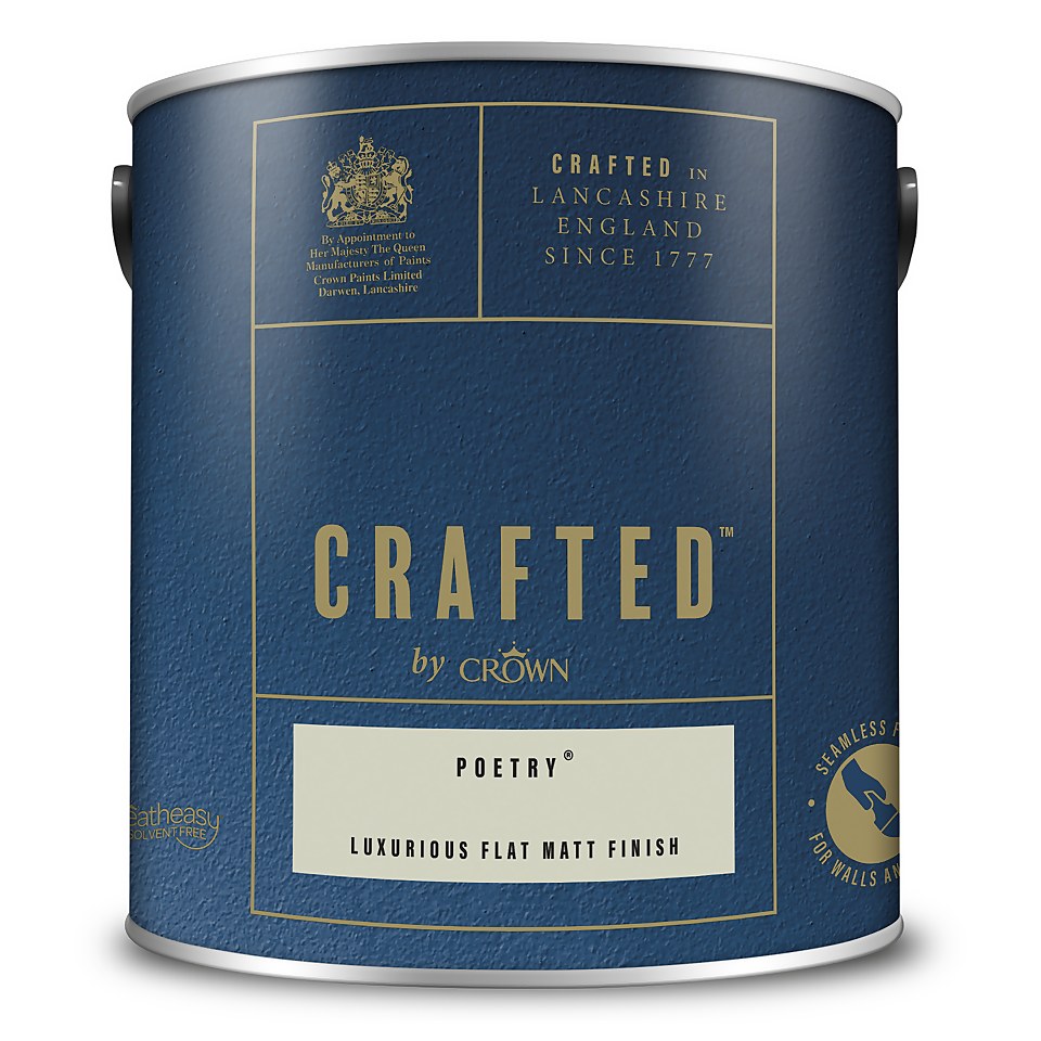 CRAFTED by Crown Flat Matt Interior Wall, Ceiling and Wood Paint Poetry® - 2.5L