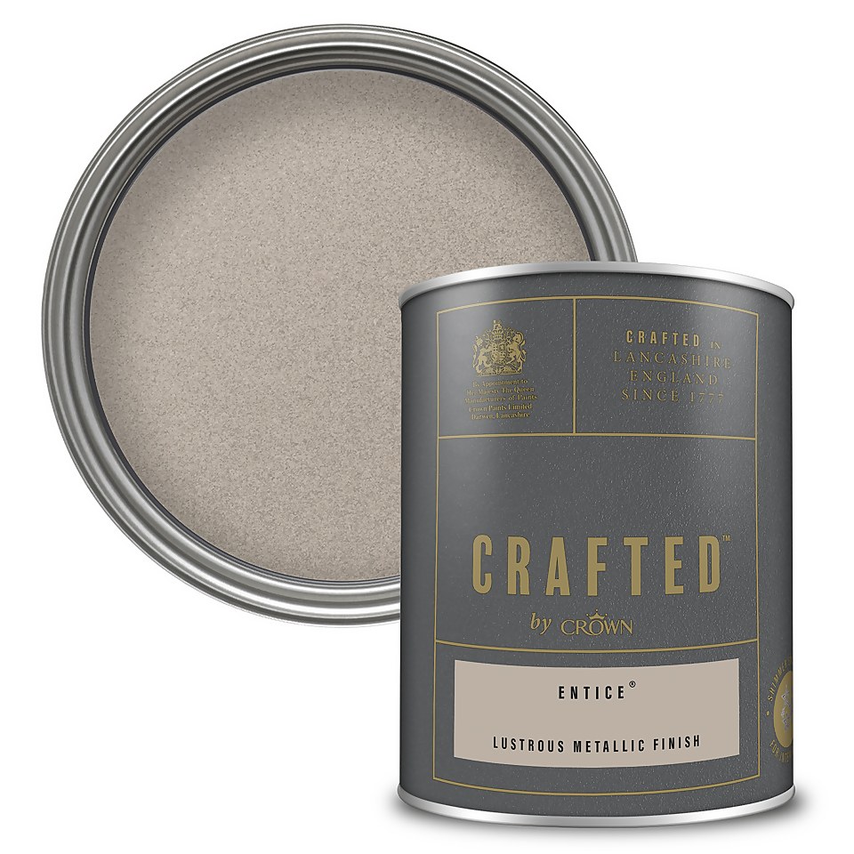 CRAFTED by Crown Lustrous Metallic Interior Wall and Wood Paint Entice - 1.25L
