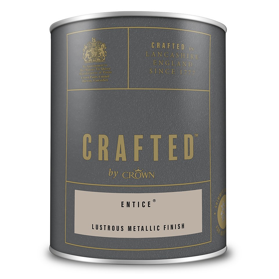 CRAFTED by Crown Lustrous Metallic Interior Wall and Wood Paint Entice - 1.25L