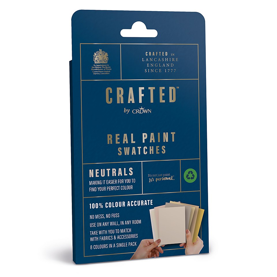 CRAFTED by Crown 100% Accurate Pure Paint Tester Neutral Colour Family 8 Pack