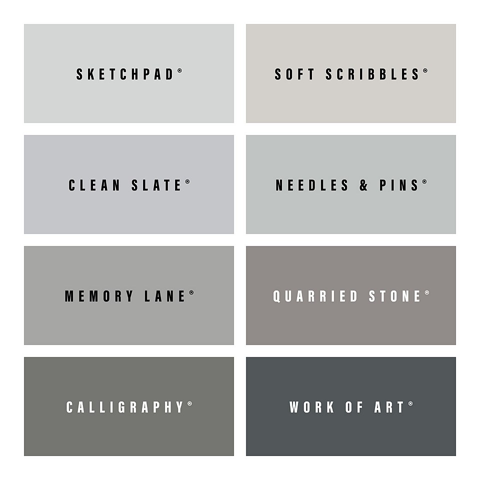 CRAFTED by Crown 100% Accurate Pure Paint Tester Grey Colour Family 8 Pack