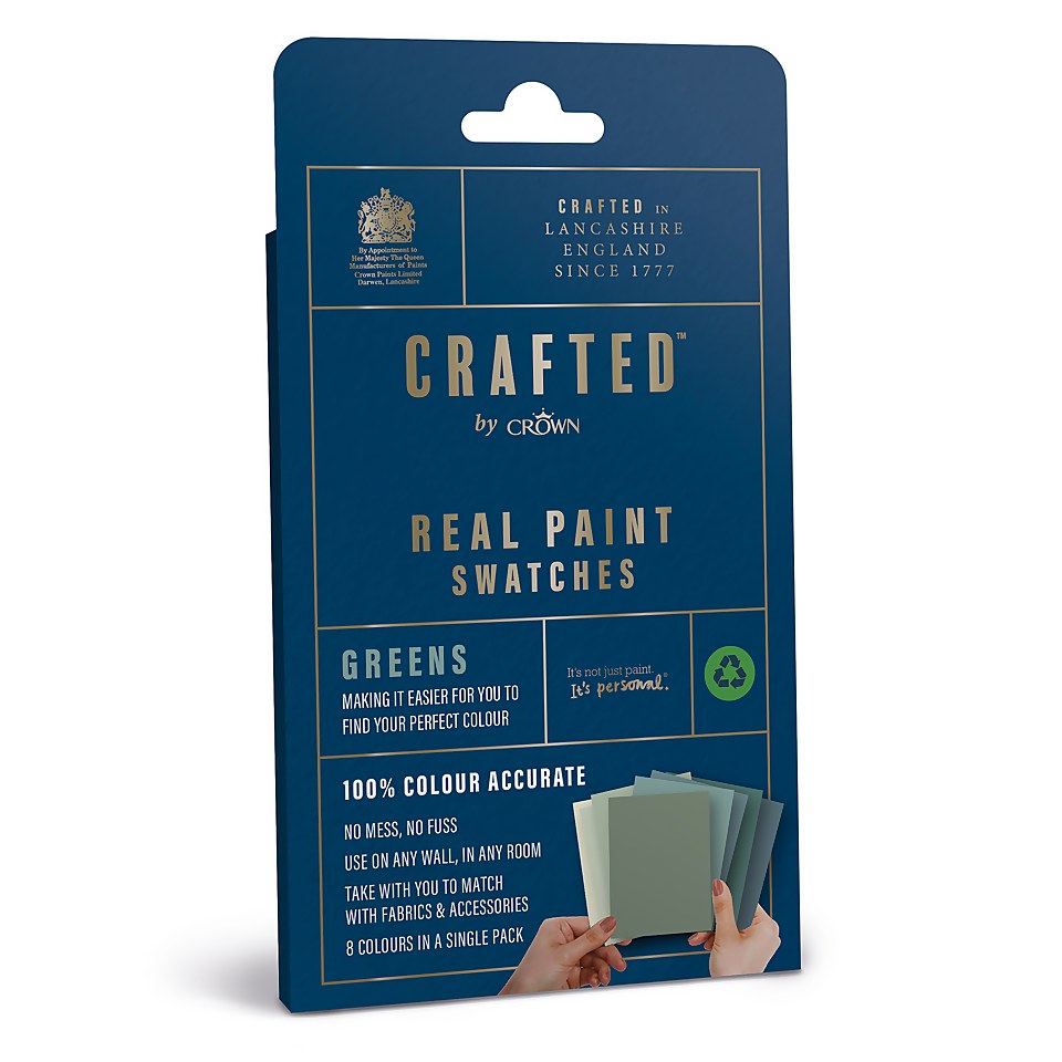 CRAFTED by Crown 100% Accurate Pure Paint Tester Green Colour Family 8 Pack