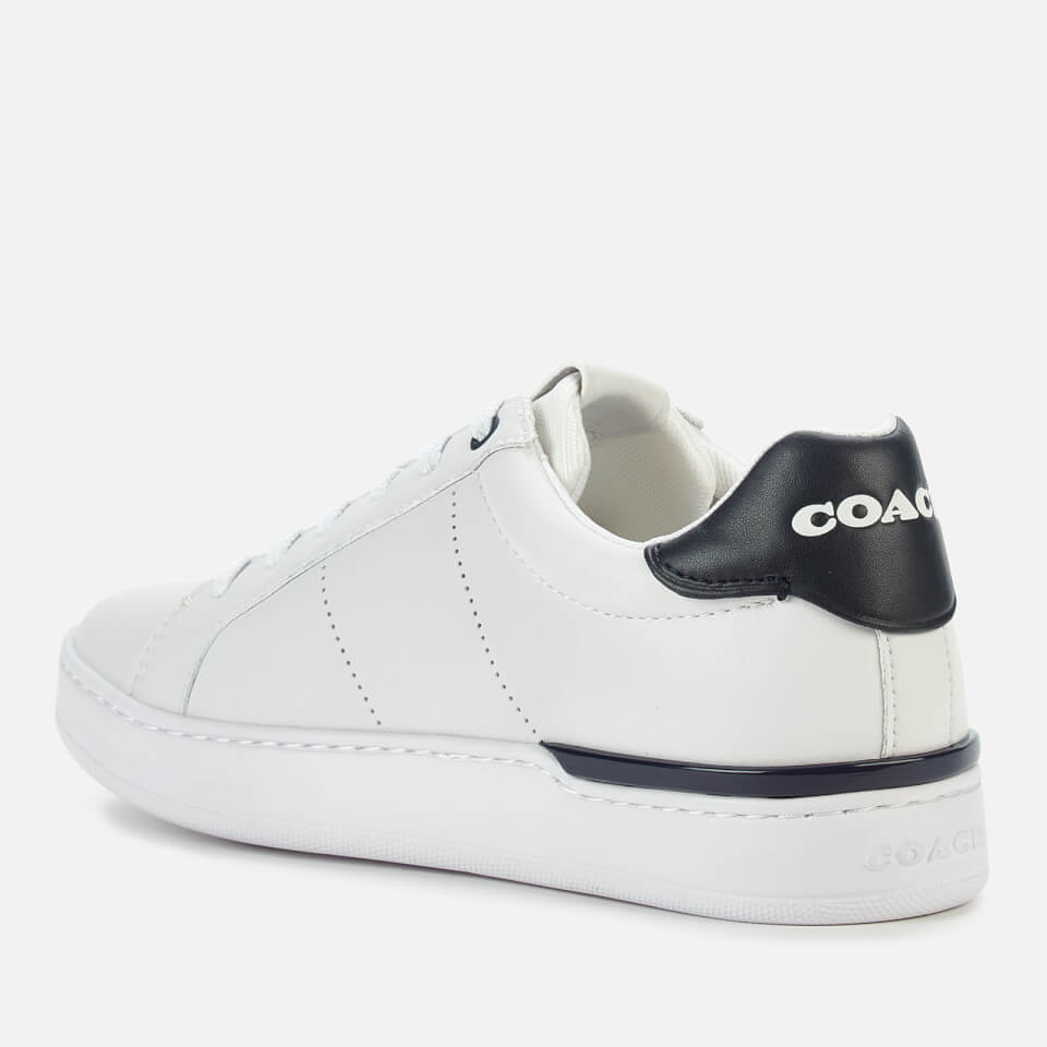 Coach Women's Lowline Leather Cupsole Trainers - Optic White/Midnight Navy