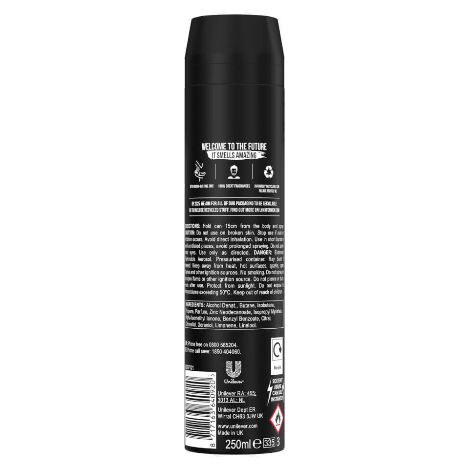 Lynx Black Body Spray Deodorant 250ml