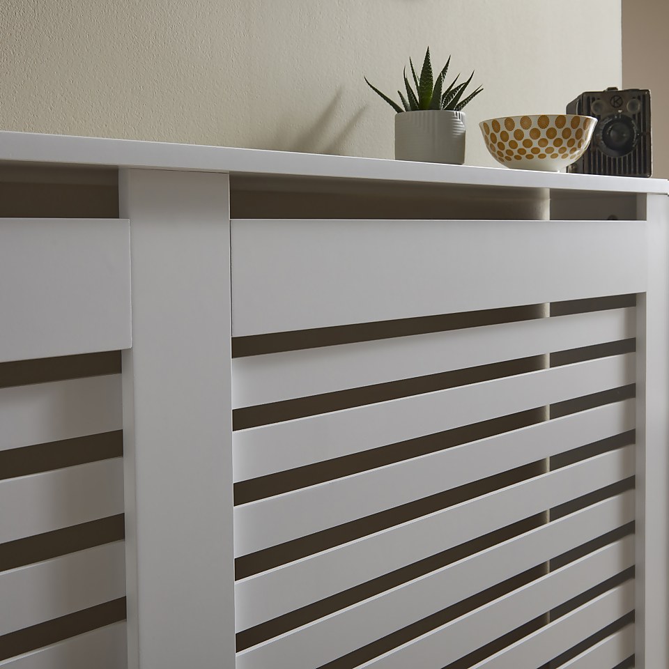 Lloyd Pascal Radiator Cover with Contemporary Style in White - Large