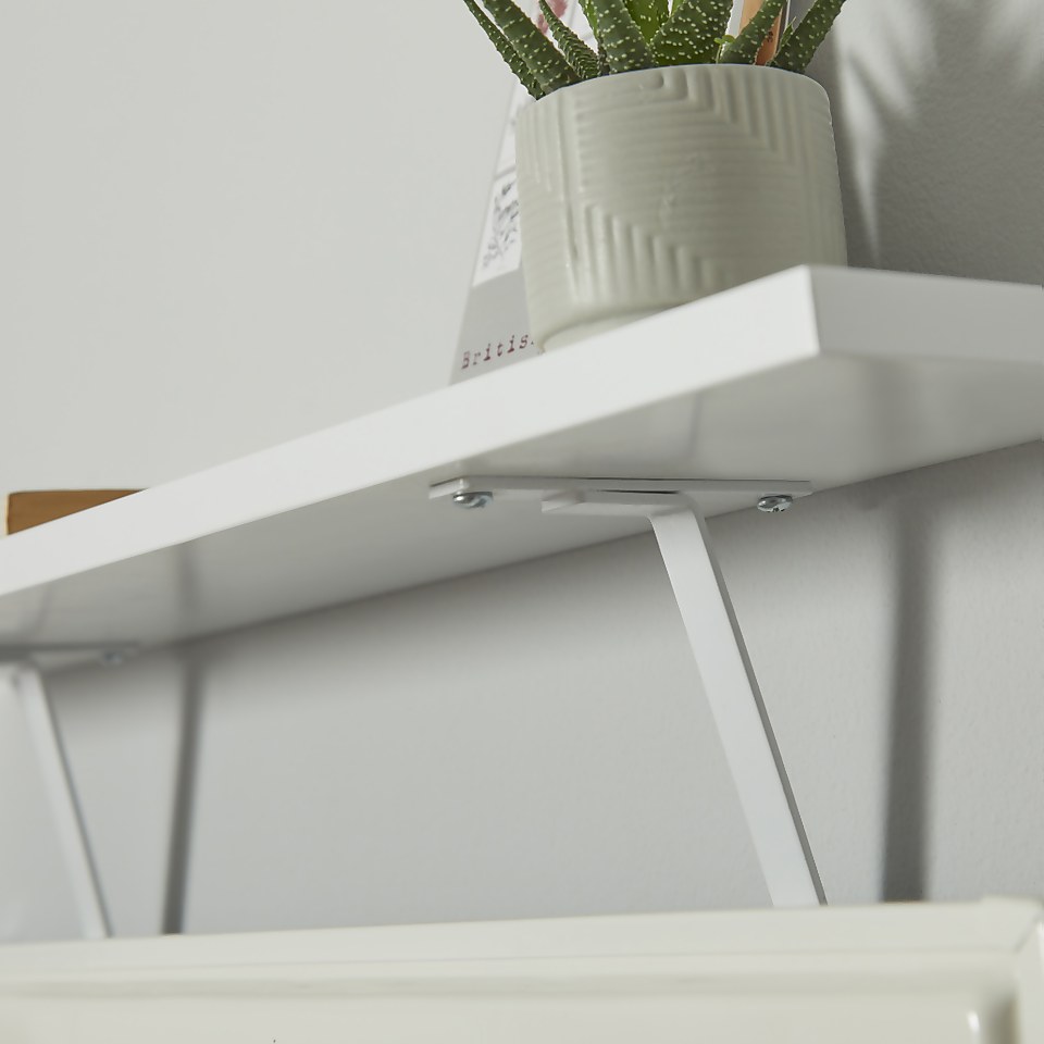 Lloyd Pascal Radiator Shelf with Square Edge & Bracket Fitting in White