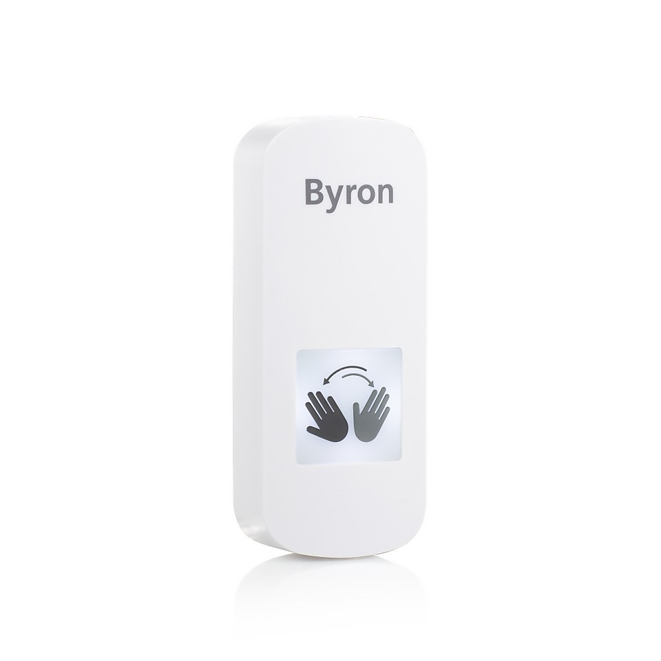 Byron Touch-Free Push Button Doorbell with Wave Sensor - White