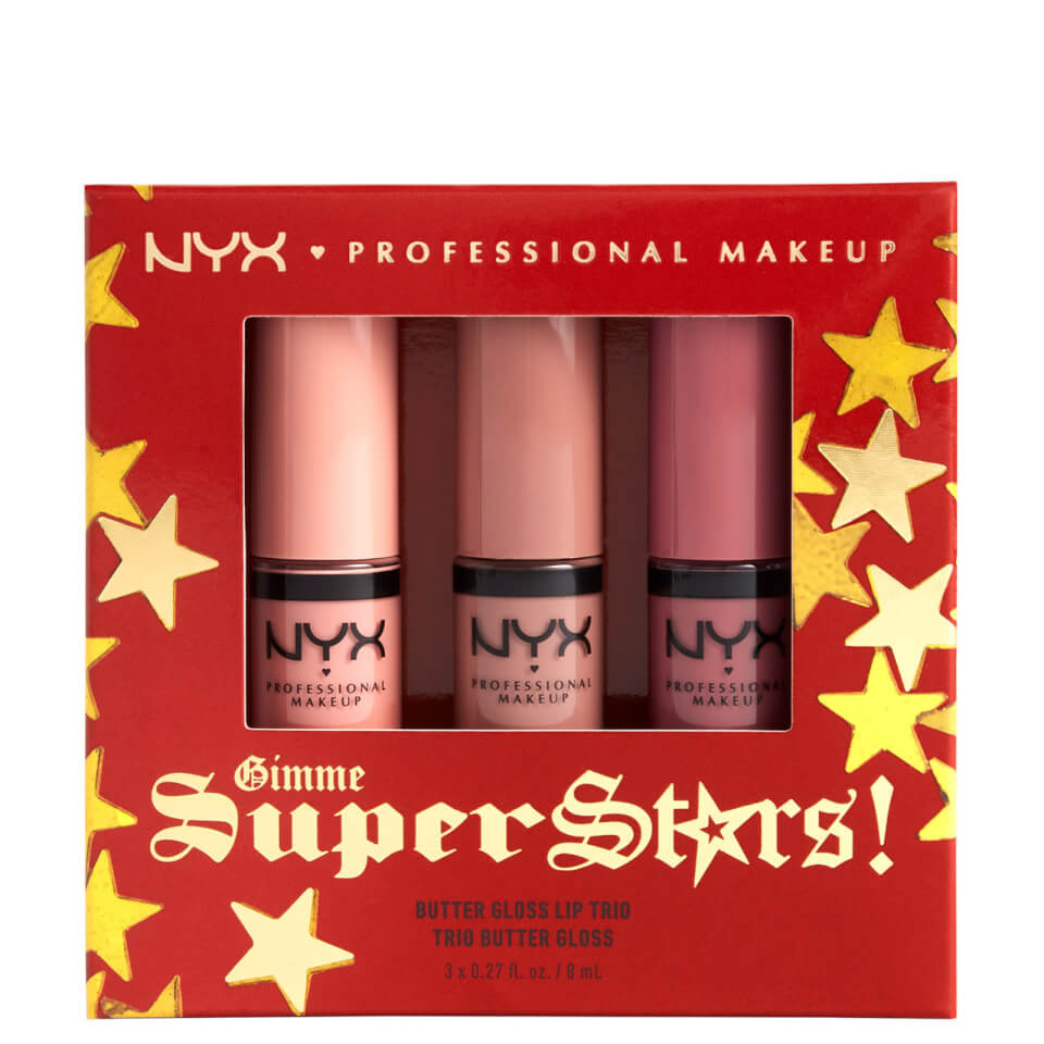 NYX Professional Makeup Gimme Super Stars! Butter Gloss Lip Trio Light Nude Gift Set