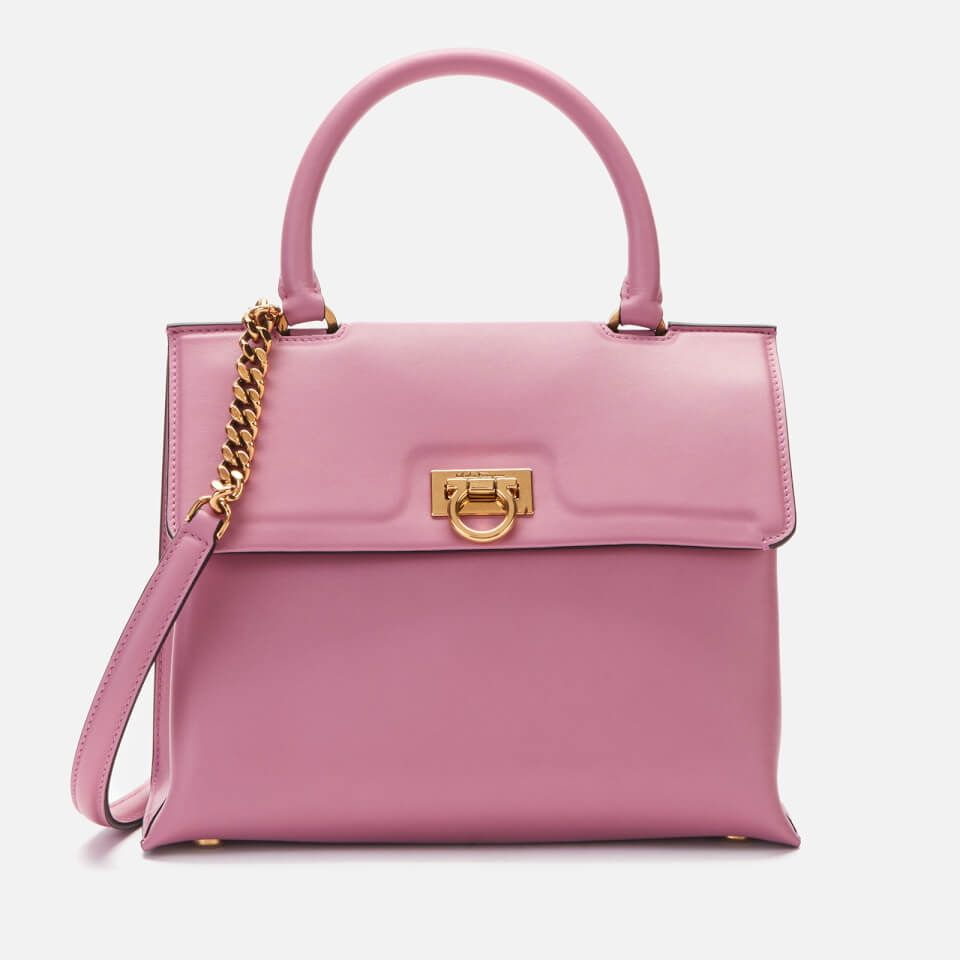 SALE★ Salvatore Ferragamo TRIFOLIO トップハンドルバッグ Ferragamo Trifolio Blue Leather Women's Top Handle Bag FZ-21