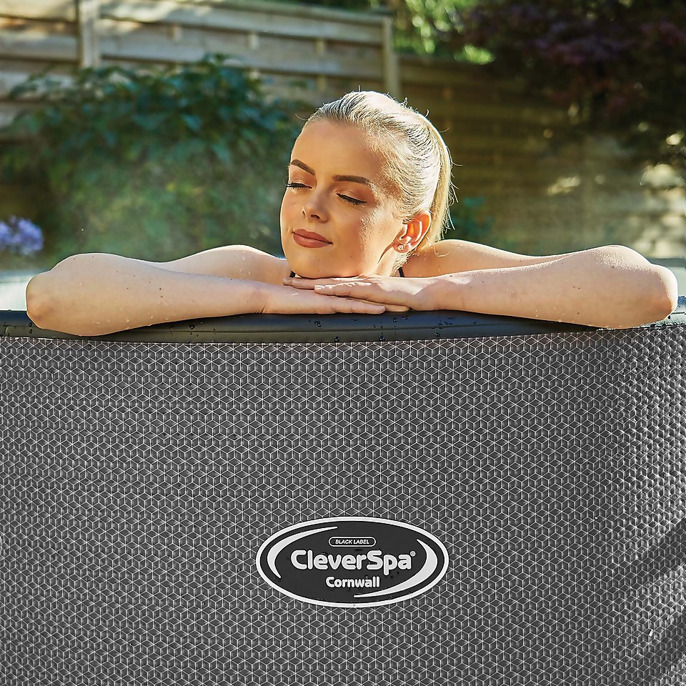 CleverSpa Cornwall 7 Person Drop Stitch Hot Tub & Halo LED Light