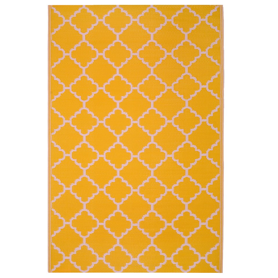 Homebase Outdoor Rug Yellow Pattern - Extra Large