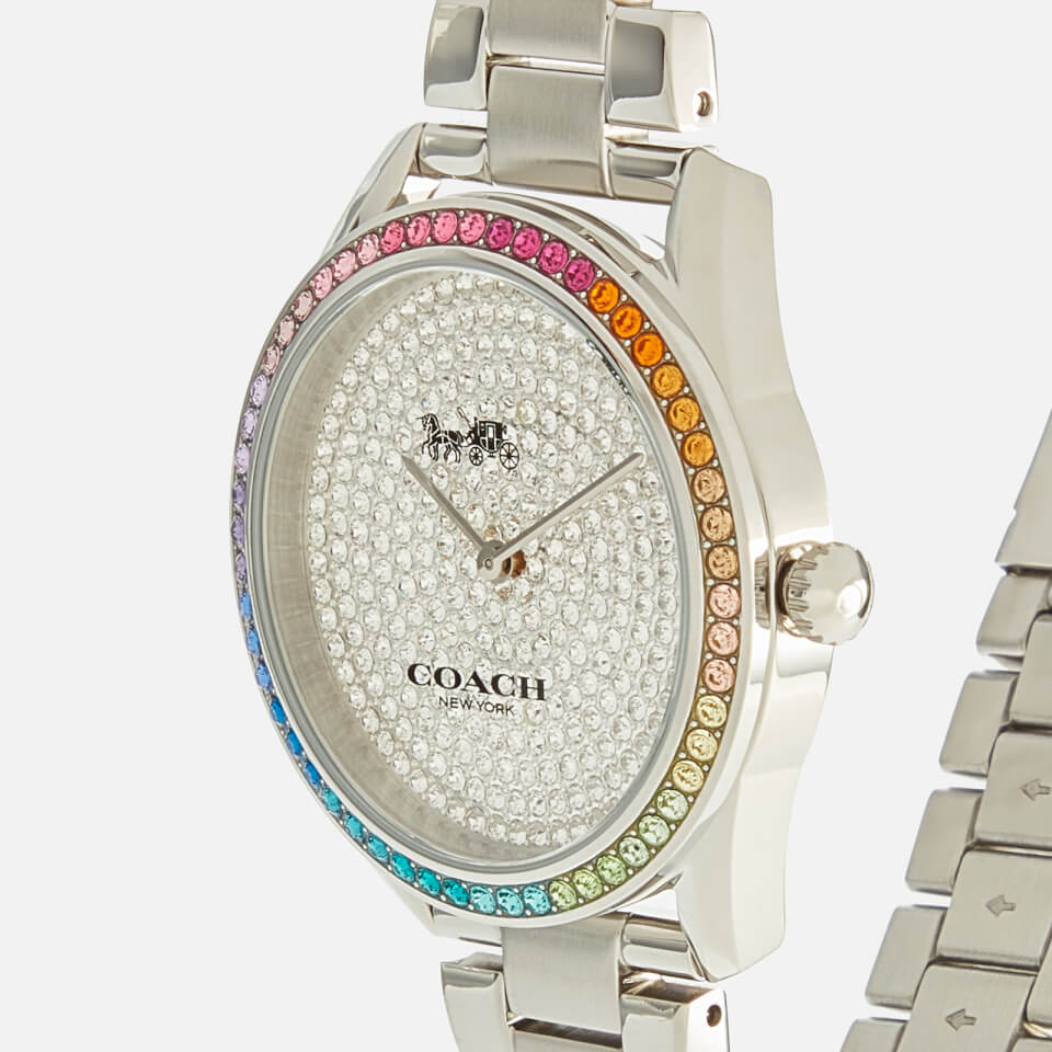 Coach Women's Preston Rainbow Crystal Watch - Silver