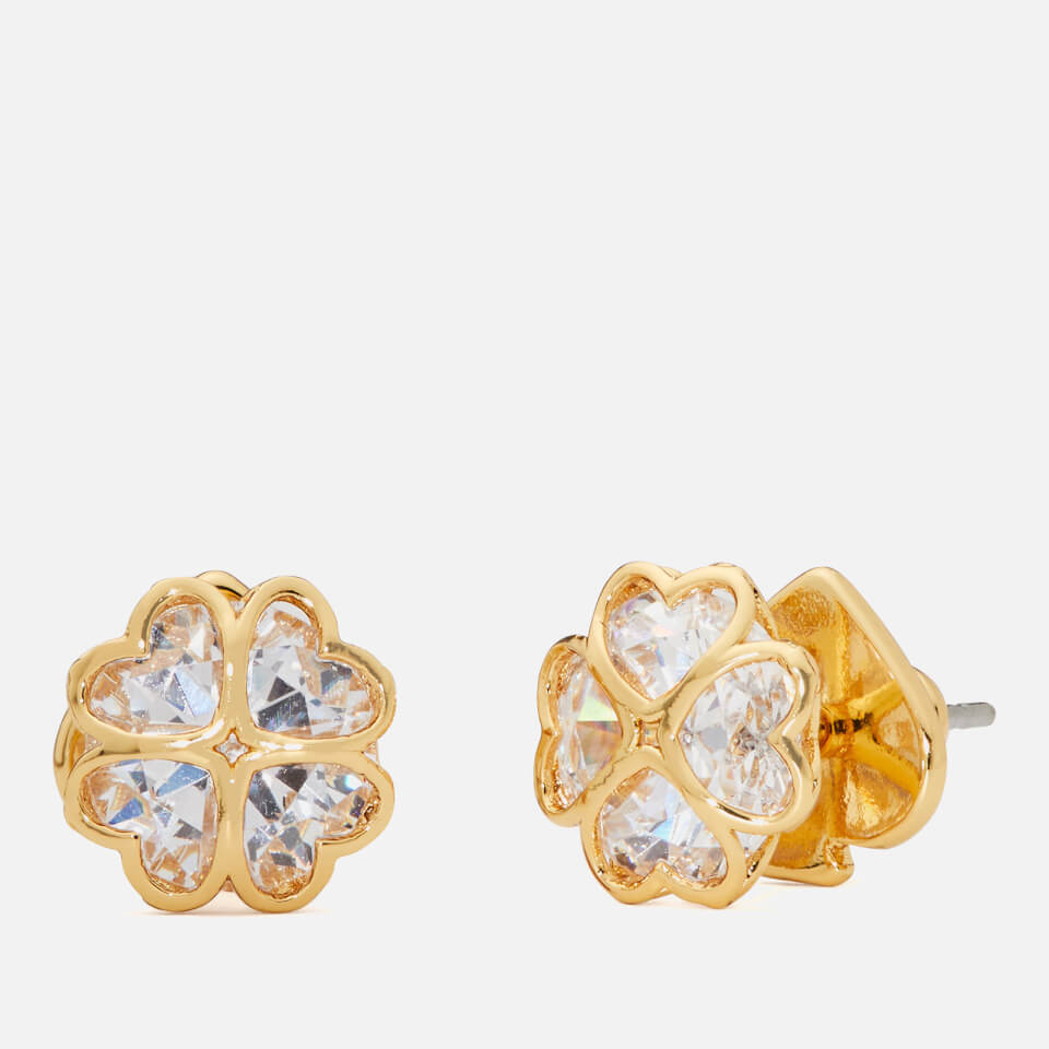 Kate Spade New York Women's Sparkly Spade Studs - Clear/Gold