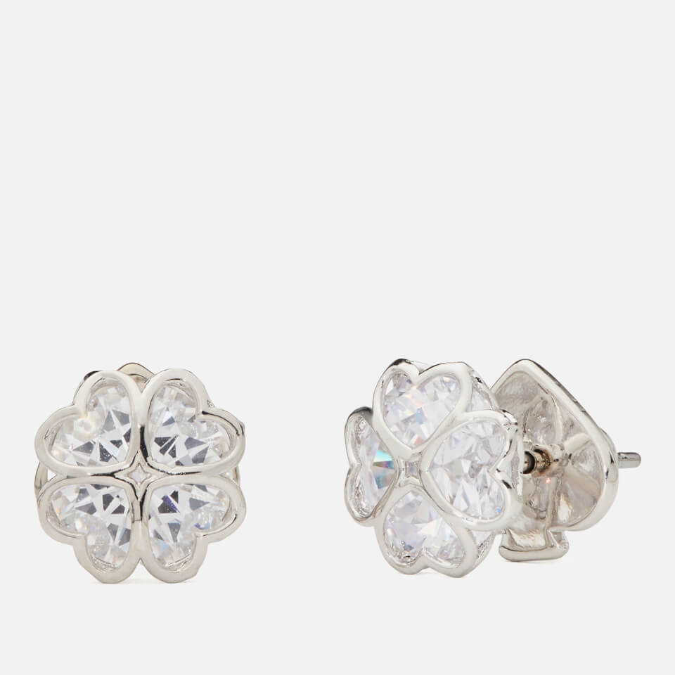 Kate Spade New York Women's Sparkly Spade Studs - Clear/Silver