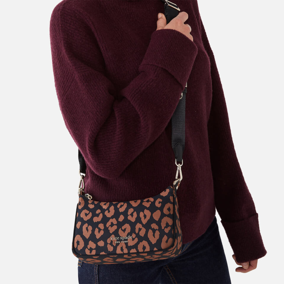 Kate Spade New York Women's Sam The Little Better Leopard – Cross Body Bag - Black Multi