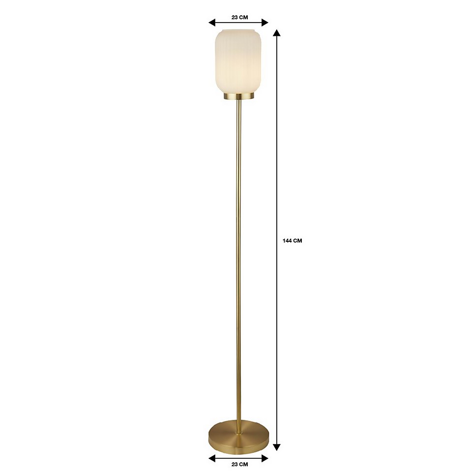 Pearl Frosted Floor Lamp - White