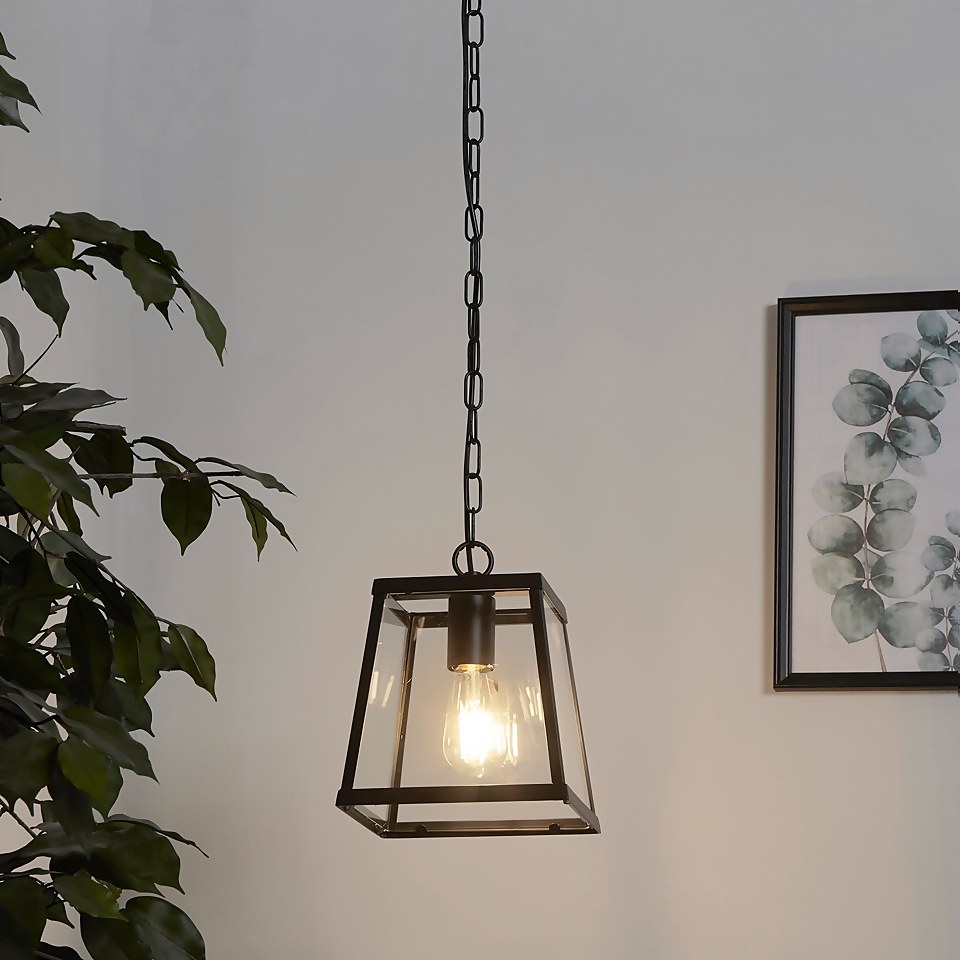 Bellevue 1 Light Industrial Pendant - Black