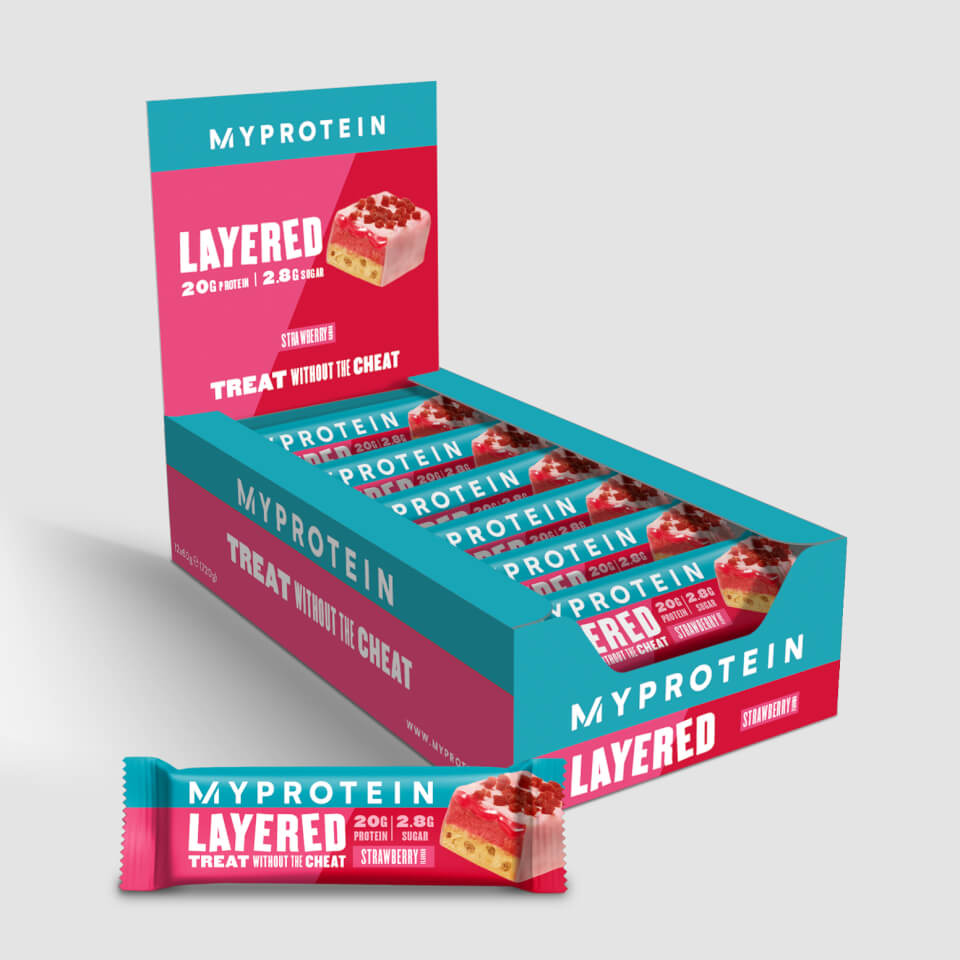 Layered Protein Bar (New Flavours) - 12 x 60g - Strawberry