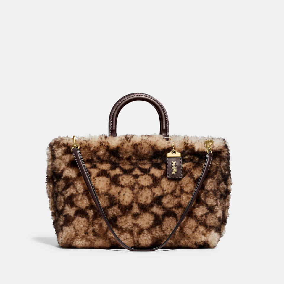 Coach 1941 Women's Signature Shearling Rogue Tote Bag - Brown