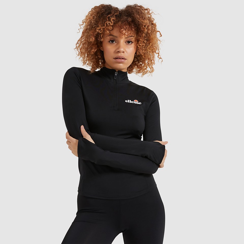 Sofira 1/4 Reißverschluss Top Schwarz für Damen