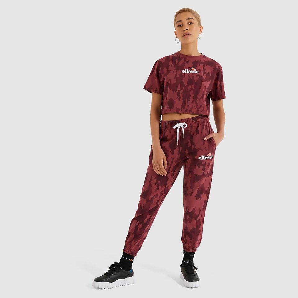 Women's Fireball Cropped T-Shirt Camo Dark Purple