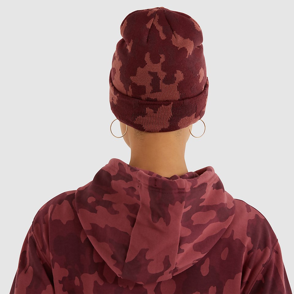 Velly Camo Bommelmütze Dunkellila