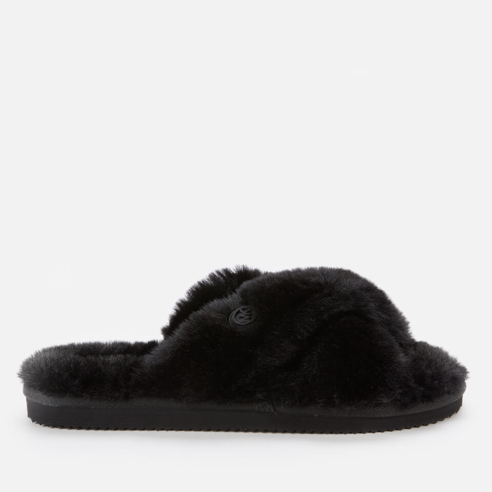 Michael kors faux shop fur slides