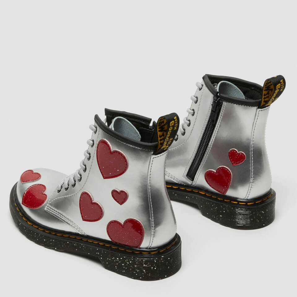 Kids silver dr martens outlet