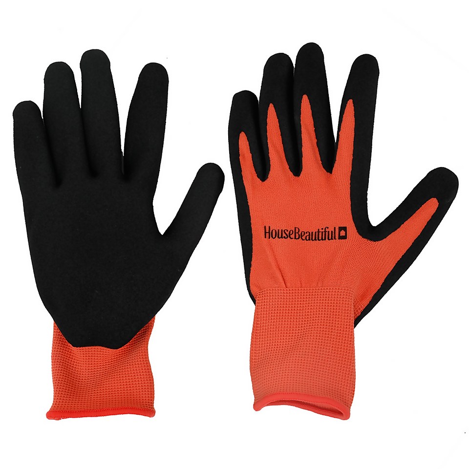 House Beautiful Gardening Gloves - Orange & Black