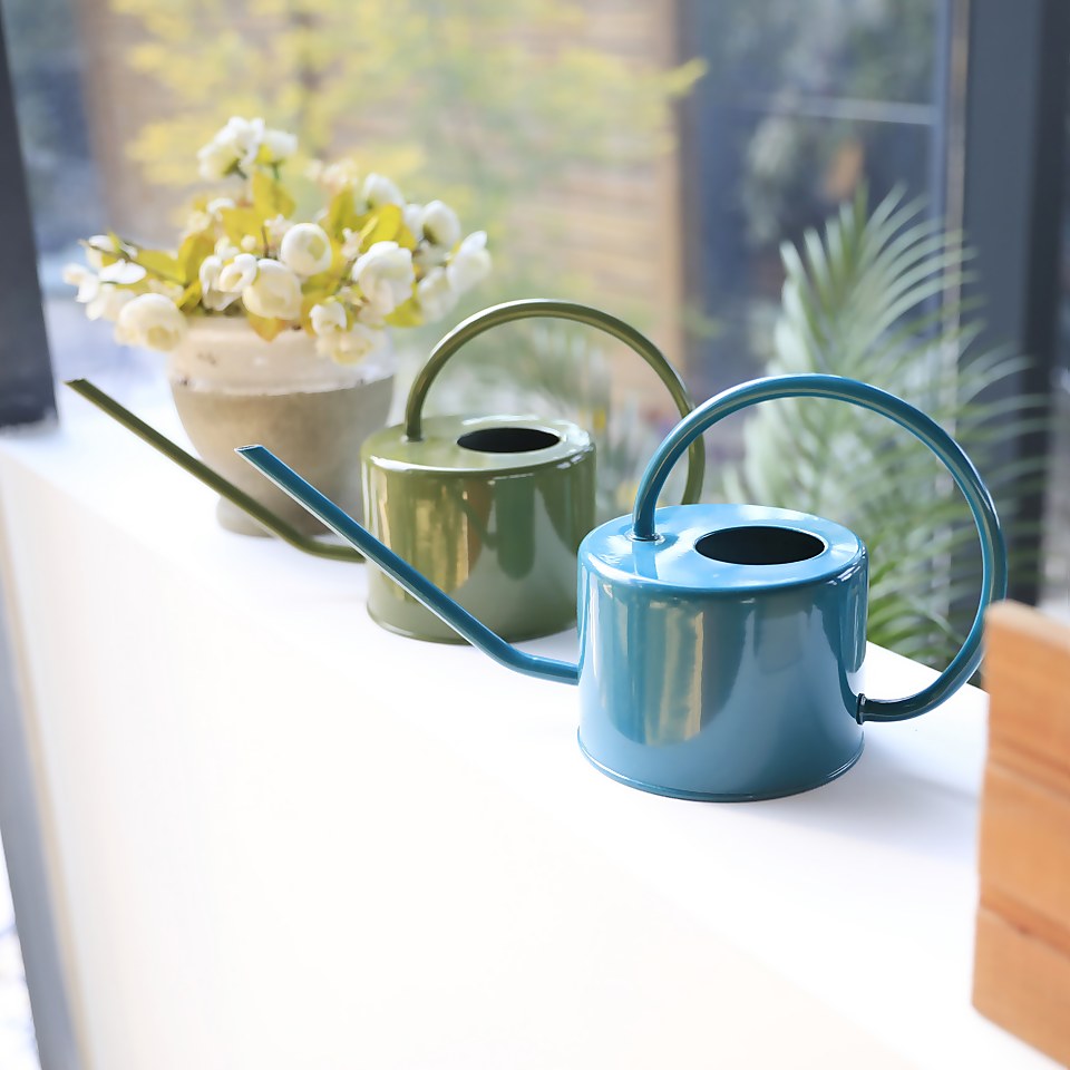 Homebase Metal Watering Can, Moss 1L Homebase