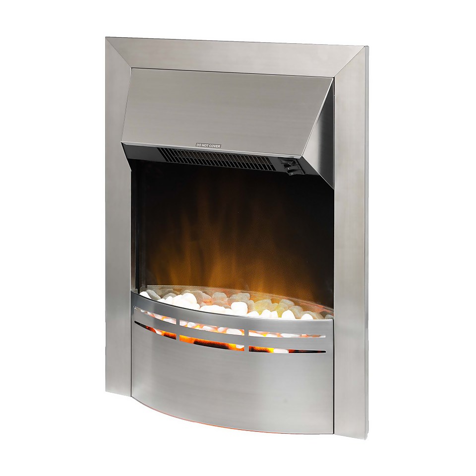 Dimplex Dakota Optiflame Electric Fire with Inset Fitting - Stainless Steel