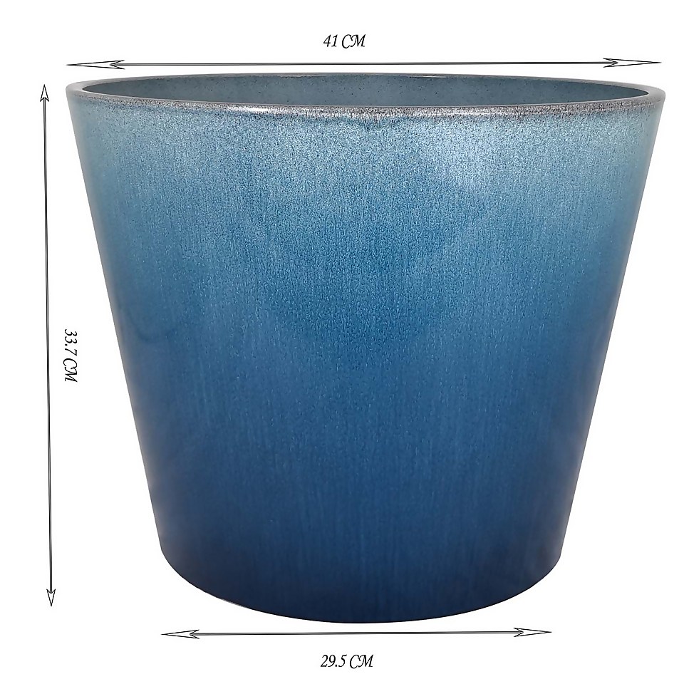 Glazed Finish Blue Planter - 40cm