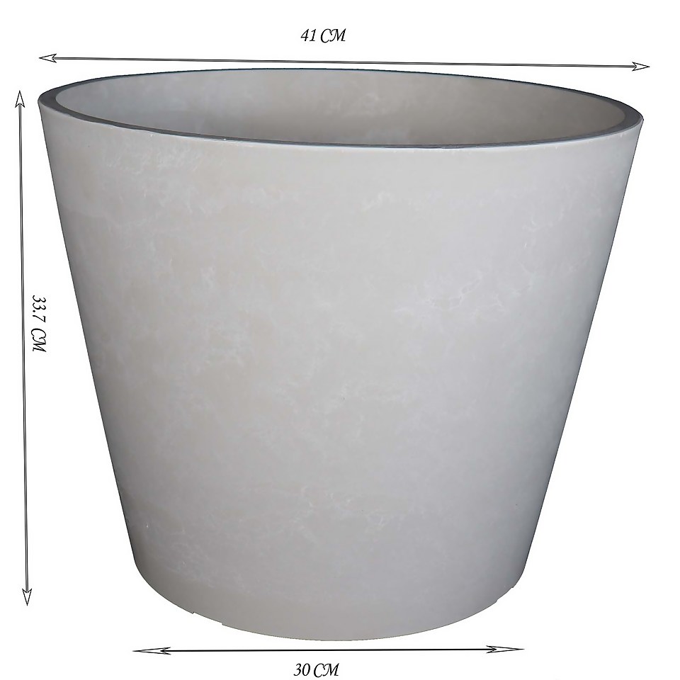 White Marble Pot - 40cm