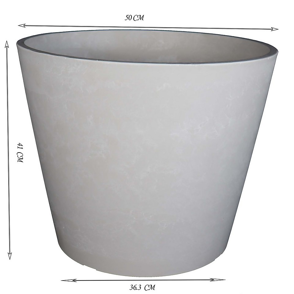 White Marble Pot - 50cm