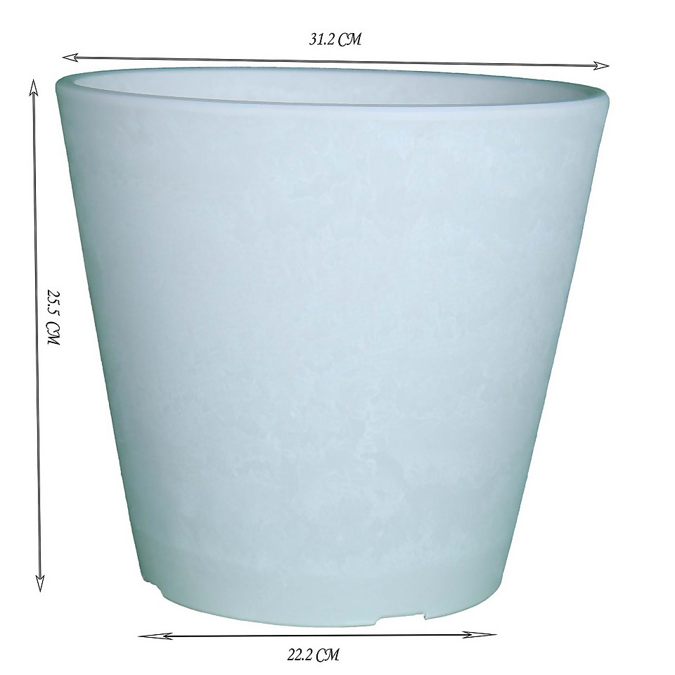 White Marble Pot - 30cm