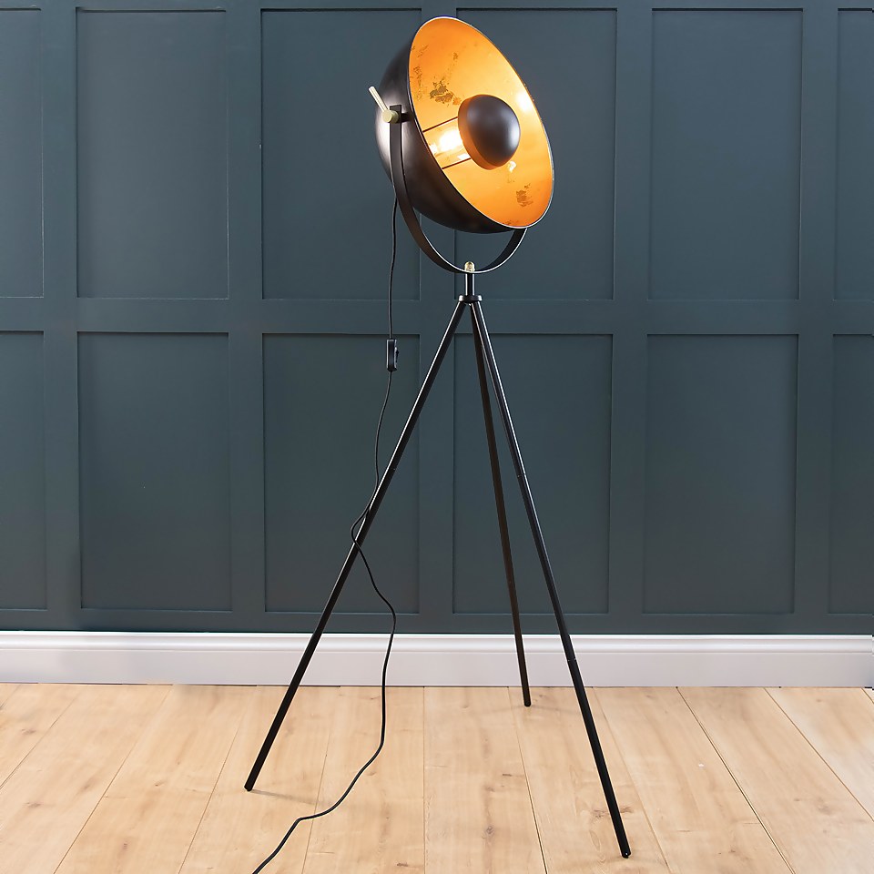 Kennedy Black & Gold Floor Lamp