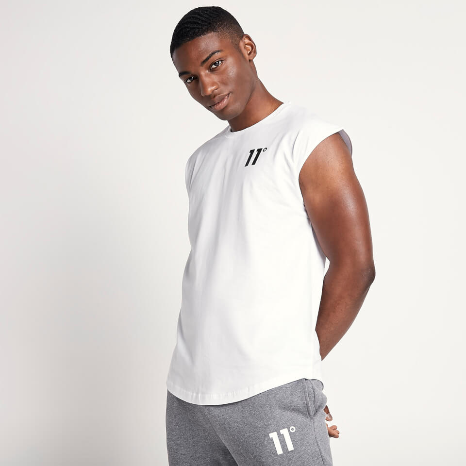11 Degrees Core Cut Off Sleeve TShirt White 11 Degrees