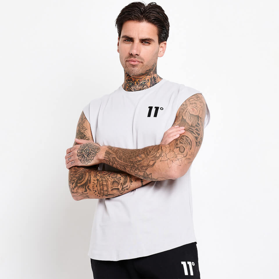 11 Degrees Core Cut Off Sleeve TShirt Vapour Grey 11 Degrees