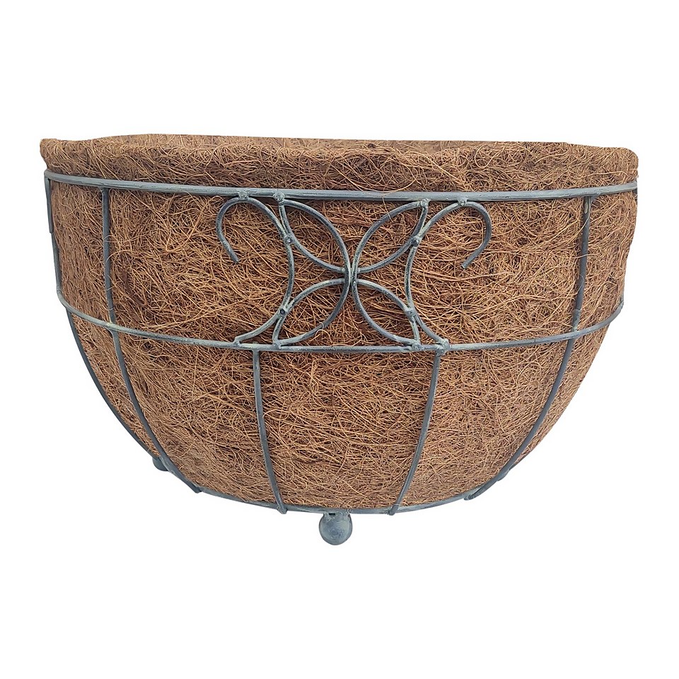 35 cm Distress Finish Floor Planter with Coco Liner Homebase