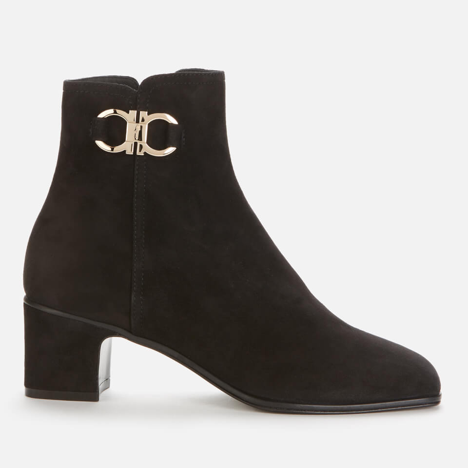 Salvatore Ferragamo Women s Cassaro Heeled Boots Black Coggles