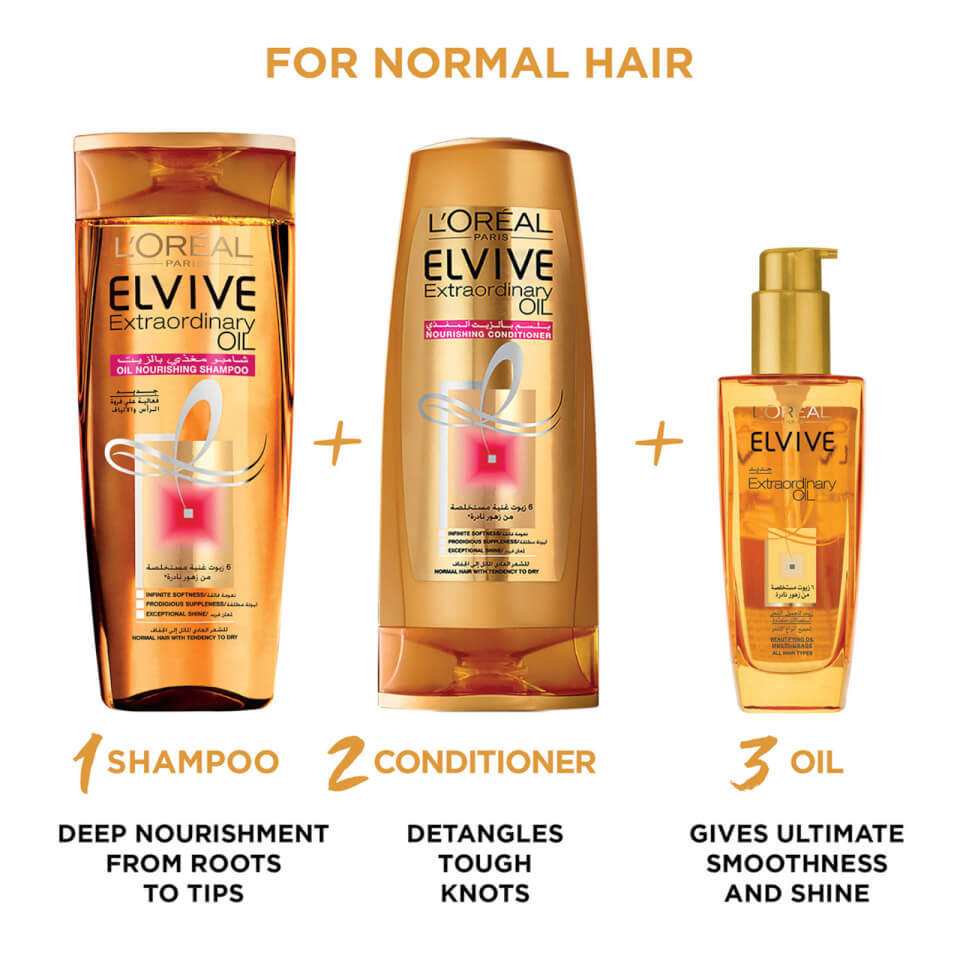 L'Oréal Paris Elvive Extraordinary Oil Shampoo for Normal to Dry Hair 600ml