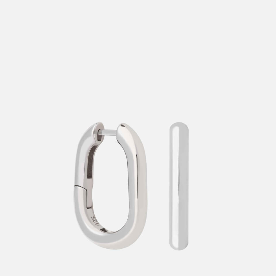 Astrid & Miyu Women's Rectangular Hoops In Silver - Silver
