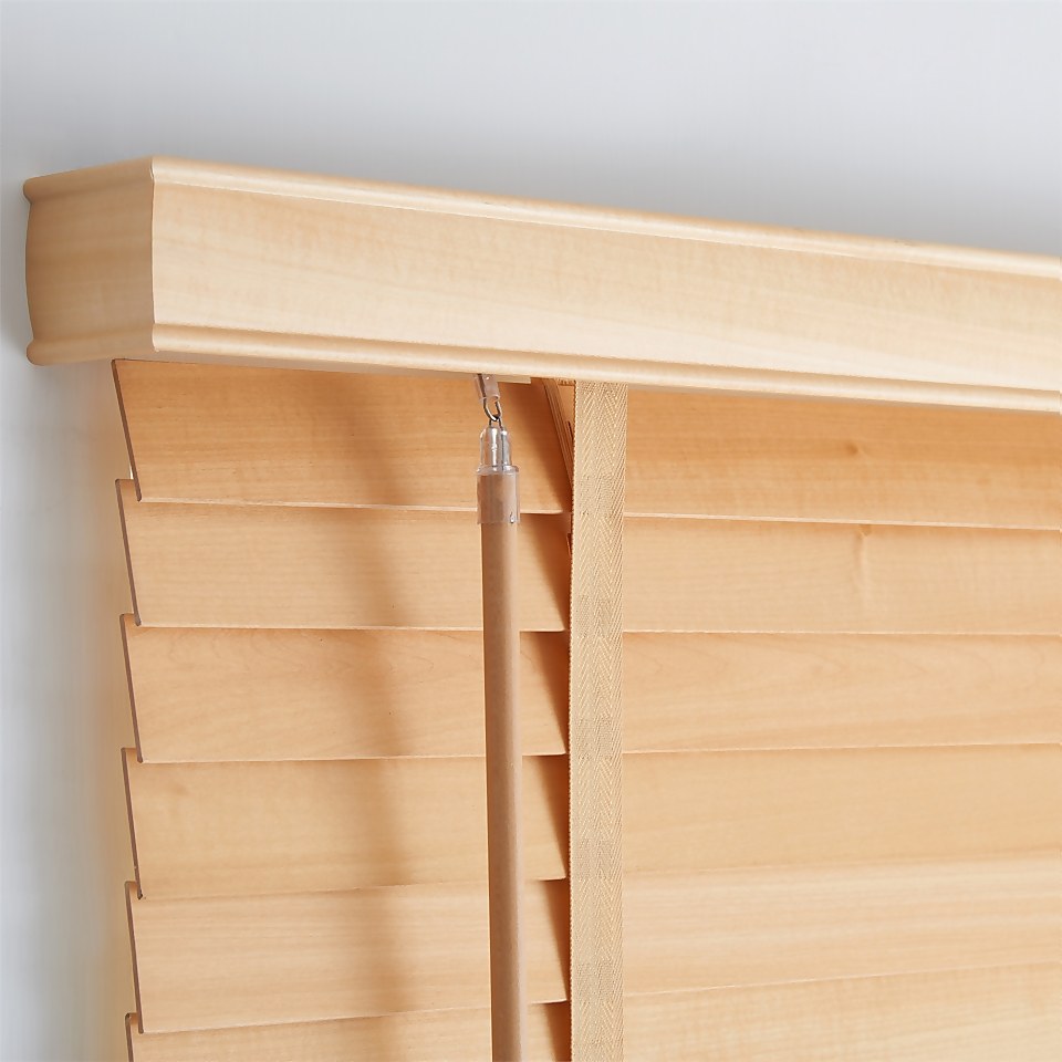 50mm Wood Blind Natural 100x160cm Homebase