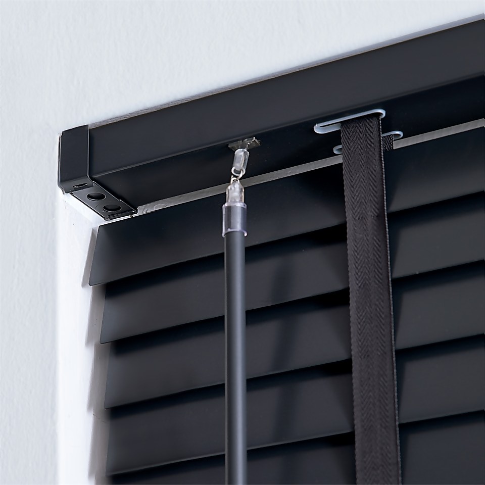 50mm Wood Blind Slate 60x160cm Homebase