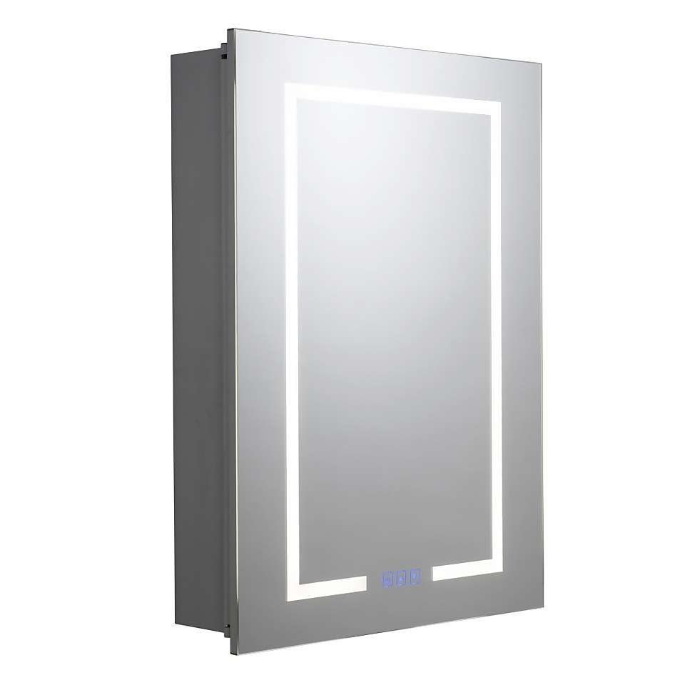 Croydex Clarence Single Door Illuminated Aluminium Bathroom