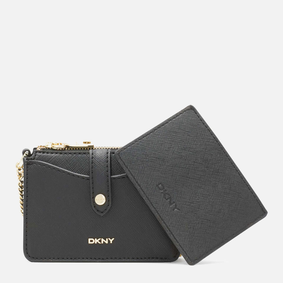 New DKNY Thomasy Micro Mini Monogram Brown Crossbody Bag w/Card Case Insert