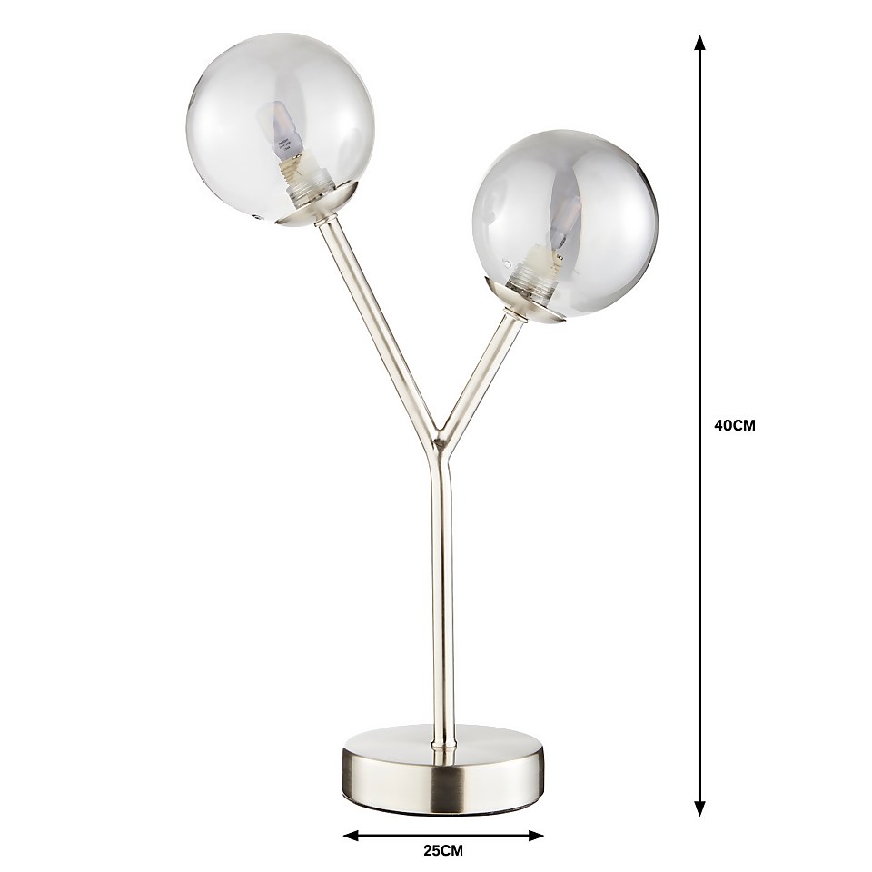 Orb 2 Light Table Lamp - Nickel Smoke