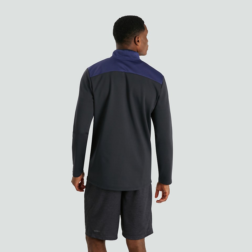 MENS 1/4 ZIP POLY FLEECE BLUE