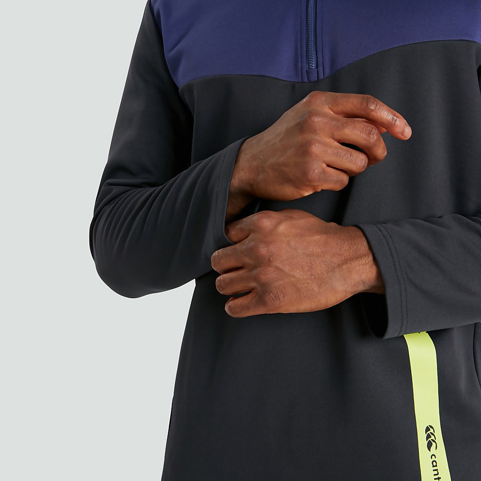 MENS 1/4 ZIP POLY FLEECE BLUE