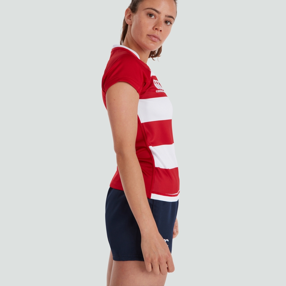 CANTERBURY VAPODRI EVADER HOOPED JSY AF RED/WHT